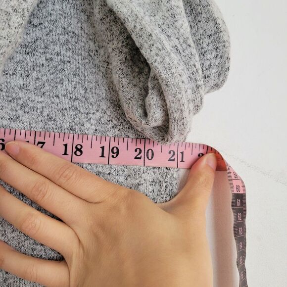 Zara Heather Gray Mock Neck Long Sleeve Knit Sweater Size Large - Picture 7 of 9